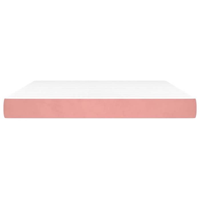 VidaXL Matelas de lit à ressorts ensachés rose 160x210 cm epaisseur 20 cm velours,matelas,matelas de lit,matelas à sommier tapissier