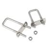 2Sets New Iron Square Clamp With Baffle Screw Pipe U-clamp Right Angle U-bolt M6 Squa Bolt