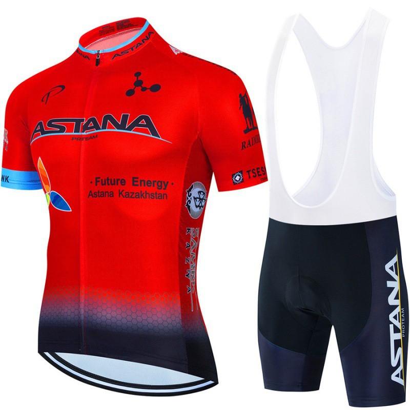Mens Cycling Bib Shorts Set With Short Sleeve Jersey Breathable Sportwear Road Bike Riding