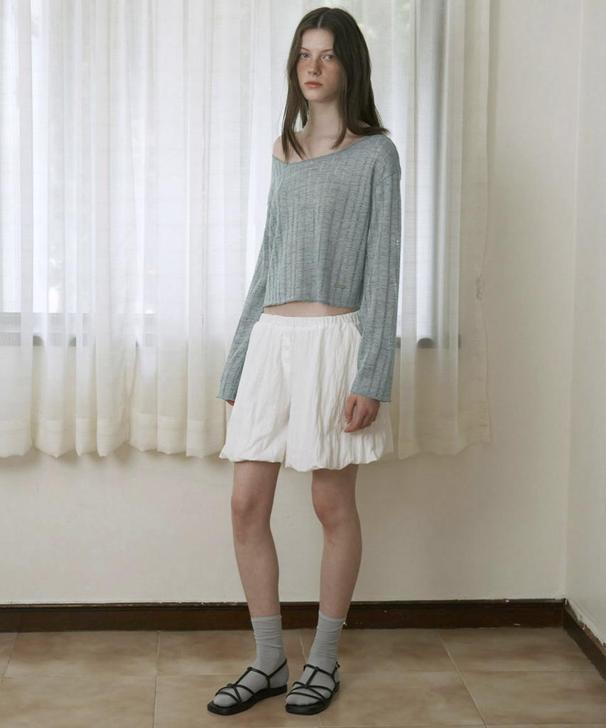 Mosyupamosyu Loose Fit Vintage Knit [Light Blue]