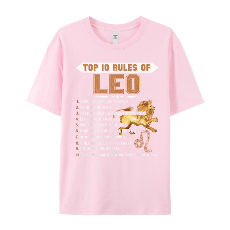 Leo Zodiac Birthday Gift Top Lovers Day Cotton Crewneck Tops Tees Short Sleeve Graphic Tees Latest Birthday T Shirts