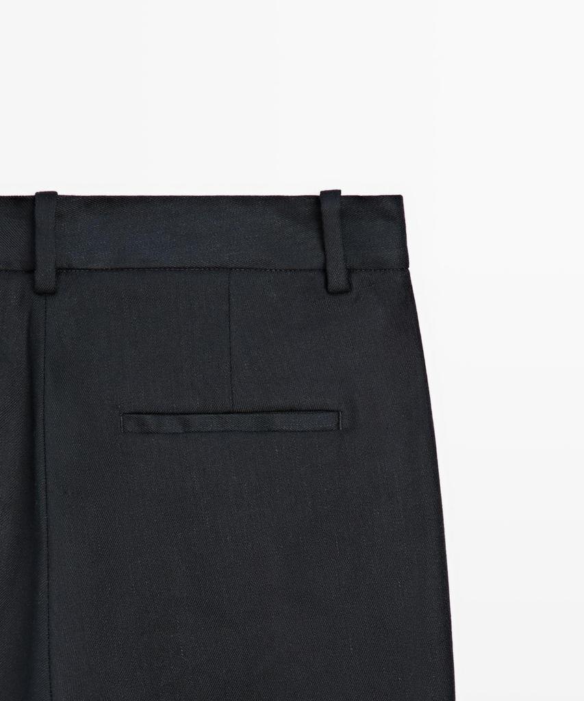 Masimodutti Straight Fit Linen Blend Pants