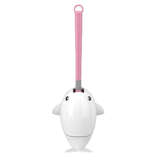 

Силиконовая щетка для унитаза с настенным держателем Силиконовая насадка с изображением дельфина в стиле мультфильма розовый