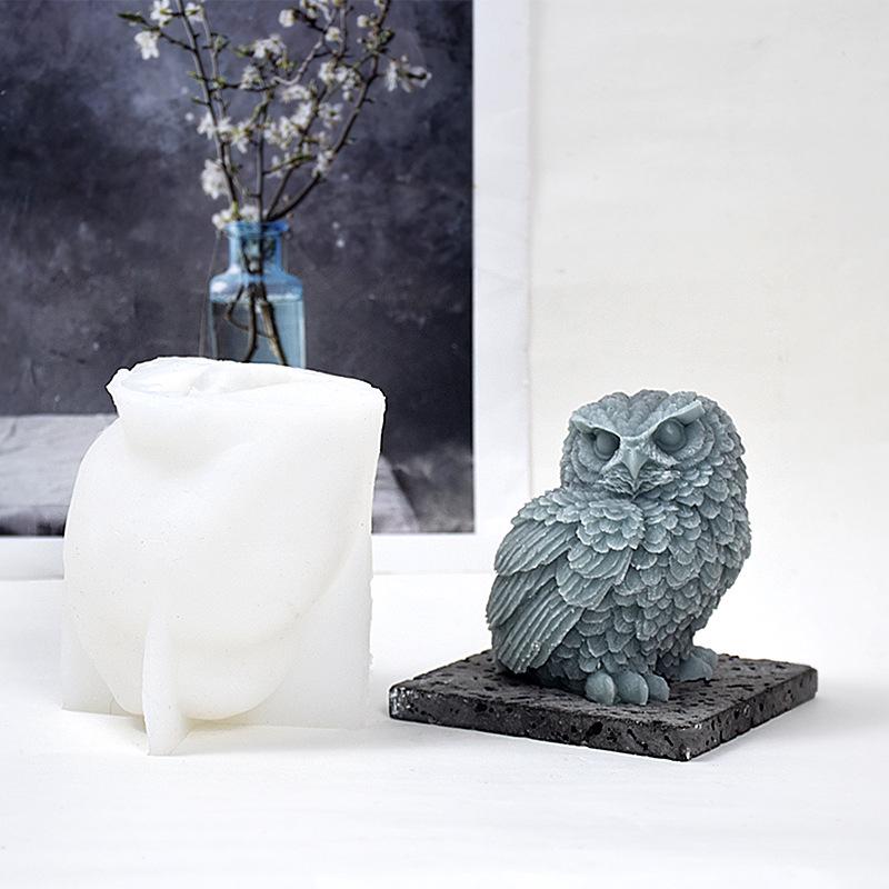 "Velká 3D silikonová forma sova pro DIY vonné svíčky a sádrové ozdoby"