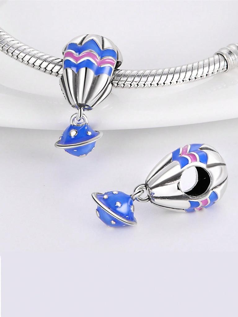 Charms Plata Travel Suitcaseair Balloon Bead Copper Plated Fit Charms Copper Original Bracelet For Jewelry Making Diy Charm