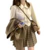 Autumn Korean version 1116 new versatile foreign design sense short white long-sleeved single-shot button shirt top female trend