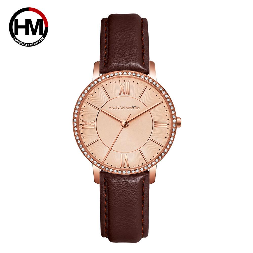 Hannah Martin Women's Waterproof Quartz Watch - Fashionable Japanese Movement, Casual European & American Style