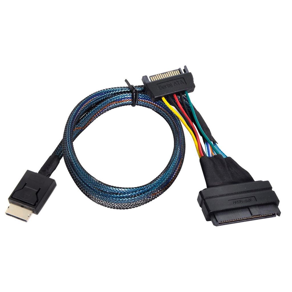 SF-017 50cm Oculink SFF-8611 to U.2 U.3 SFF-8639 NVME PCIe PCI-Express SSD Cable for Mainboard SSD