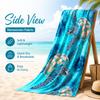 Ocean Sea Turtle Towel Flat Print Teal Blue Bath Towel Quick Dry Microfiber Beach Towel for Swim Pool Summer Vacation Gift