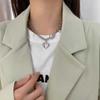 Fashion Love Heart Pendant Choker Necklace for Women Silver Color Clavicle Chain Female Party Jewelry On The Neck