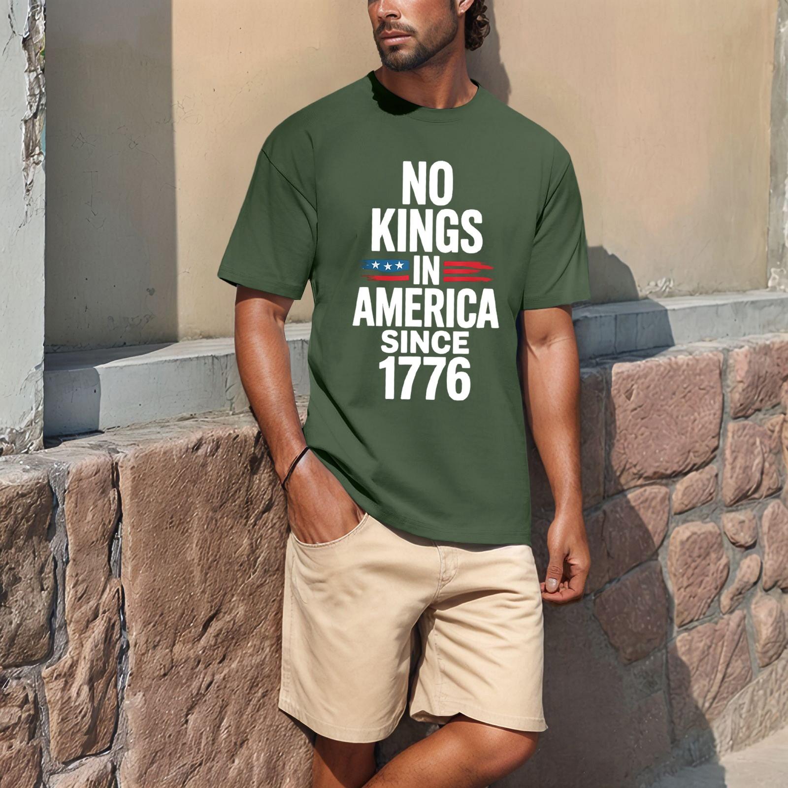 

Популярна літня чоловіча футболка з круглим вирізом і короткими рукавами M зелений