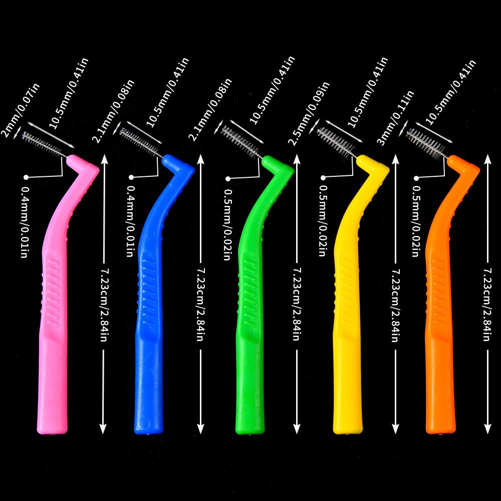 L-shaped Soft Bristle Interdental Orthodontic Brush for Tooth Gaps and Wisdom Teeth