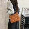 New Fresh Solid Color Casual Rhombus Women's Bag Portable Shoulder Messenger Bag Three-dimensional Indentation Hand Bag