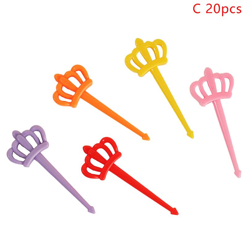 Candy Fruit Fork Food Grade Plastic Mini Cartoon Kids Cake Fruit Toothpick Bento Lunch Bento Accessories Party Decoration Supply