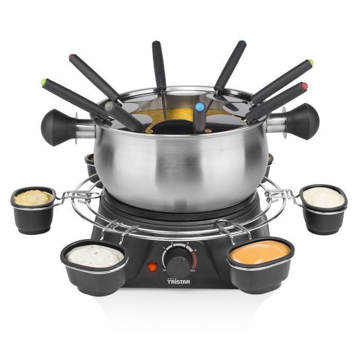 Fondue - TRISTAR - FO1109 - 1400W - 8 personnes - Inox/Noir