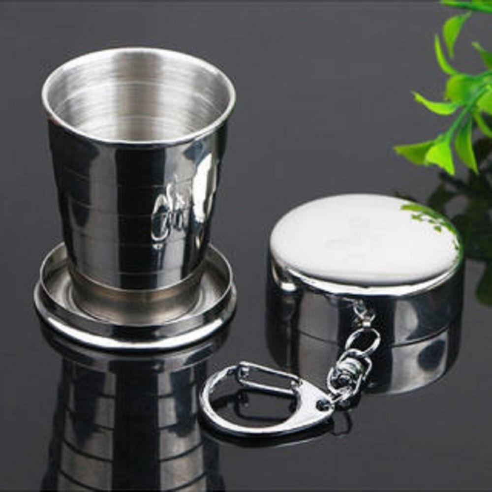 Folded Stainless Steel Folding Cup 150/250ML Collapsible Cups Retractable Cup  Travel
