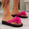 Women Summer Casual Beach Home Shoes Sandals Flower Flip Flops