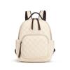 Casual Women's Backpack Large Capacity Genuine Leather Backpack Senior Sense Bag Diamond Lattice Small Backpack