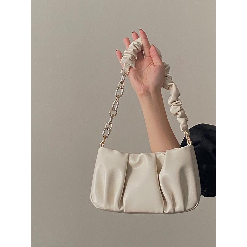 IELGY Urban Simple Ladies Solid Color Soft Leather Comfortable Chain Diagonal Bag