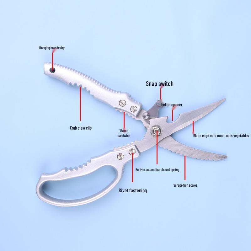 Stainless Steel Multi-Functional Chicken Bone Shears for Kitchen Use