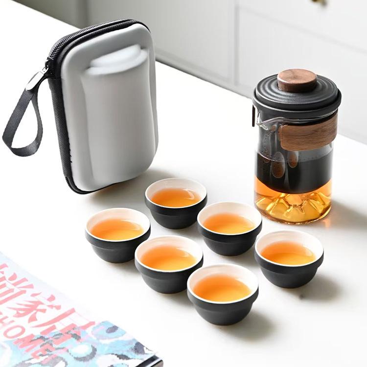 Portable Filter Teapot Outdoor Travel Tea Set Elegant Teapot Express Cup Tea Separation Elegant Cup