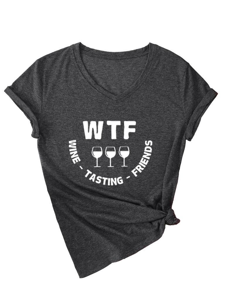 Stylish and Comfortable Women's V-neck Short-sleeved T-shirt
