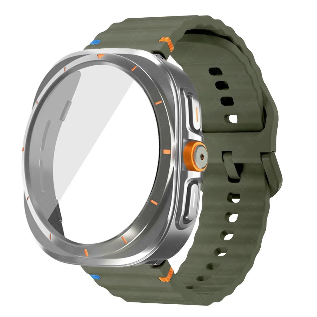 Change To Ultra Case+Band for Samsung Galaxy Watch Ultra Upgrade To Galaxy Watch 7 6 40mm 44mm Tempered Glass Screen Protector