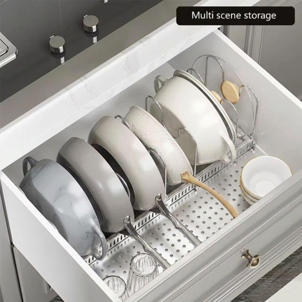 Smooth Polishing Pot Lid Storage Rack Kitchen Drainage Storage Rack Kitchen Organization