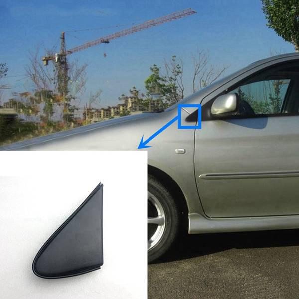 Set of Black ABS Reversing Mirror Triangle Covers for Exterior Rearview of Feng