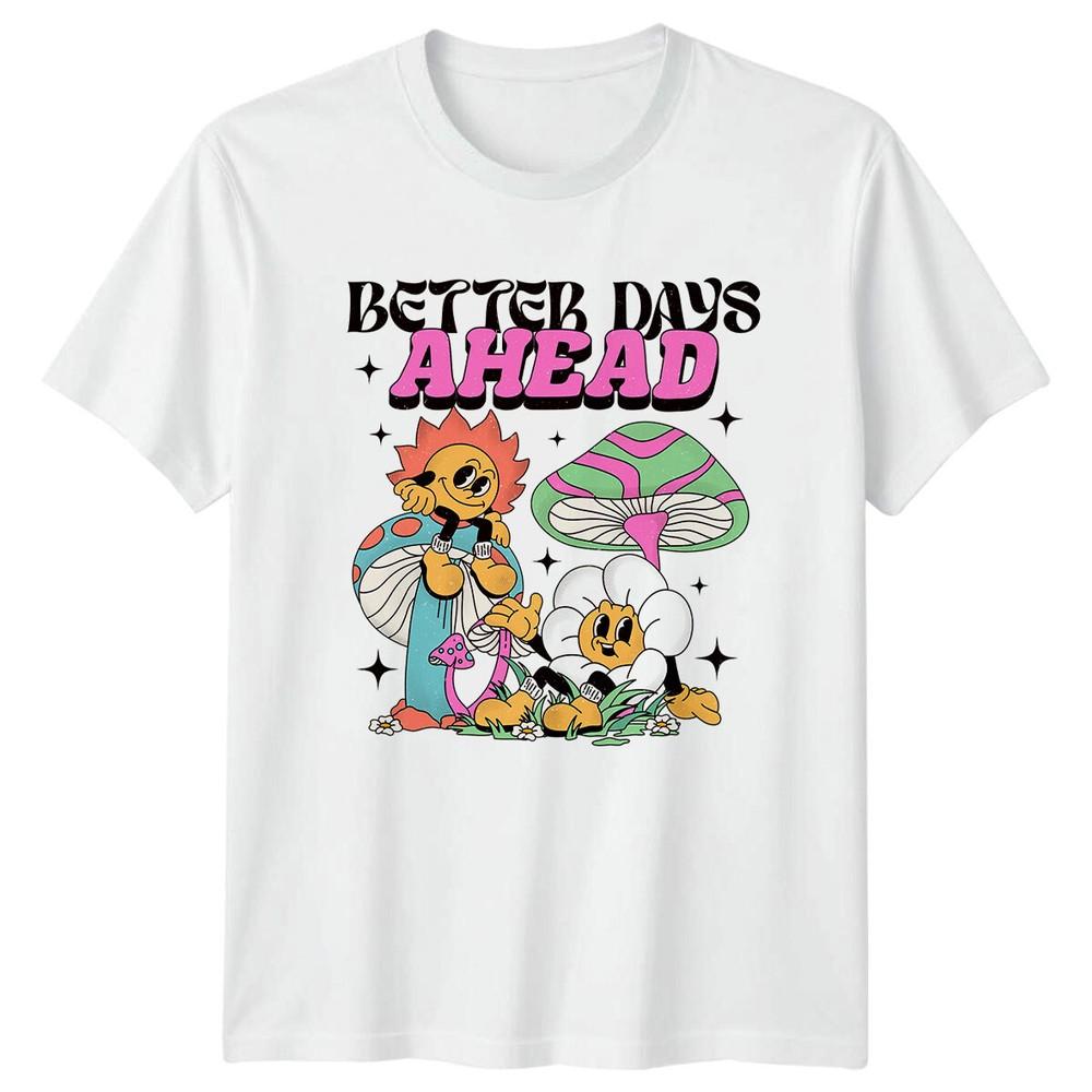 Better Days Ahead Vintage Style TShirt Retro Flower Graphic Tee S