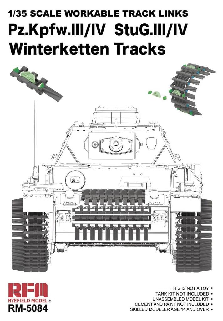 Ryfield Model StuG Gun Connecting Assembly Movable Winterketten Plastic Model Parts RFM5084 1/35 3/4 Tank/3/4