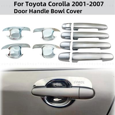 2001 2002 2003 2005 2006 2007 For Toyota Corolla Car ABS Chrome Accessories Plated Door Handle Bowl Cover Trim Paste Style