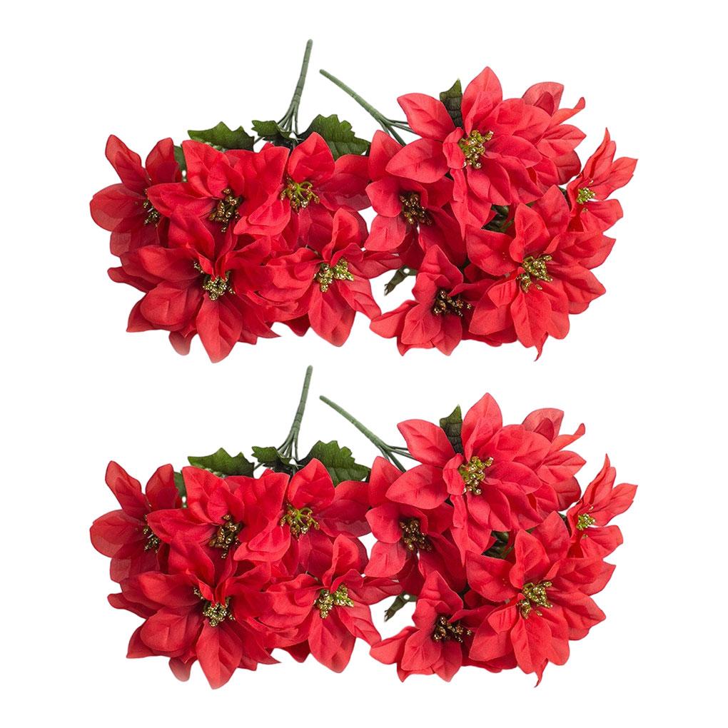 

4piece Faux Flowers And Plants Any Space With Artificial Poinsettia Blooms Artificial Flower Elegant