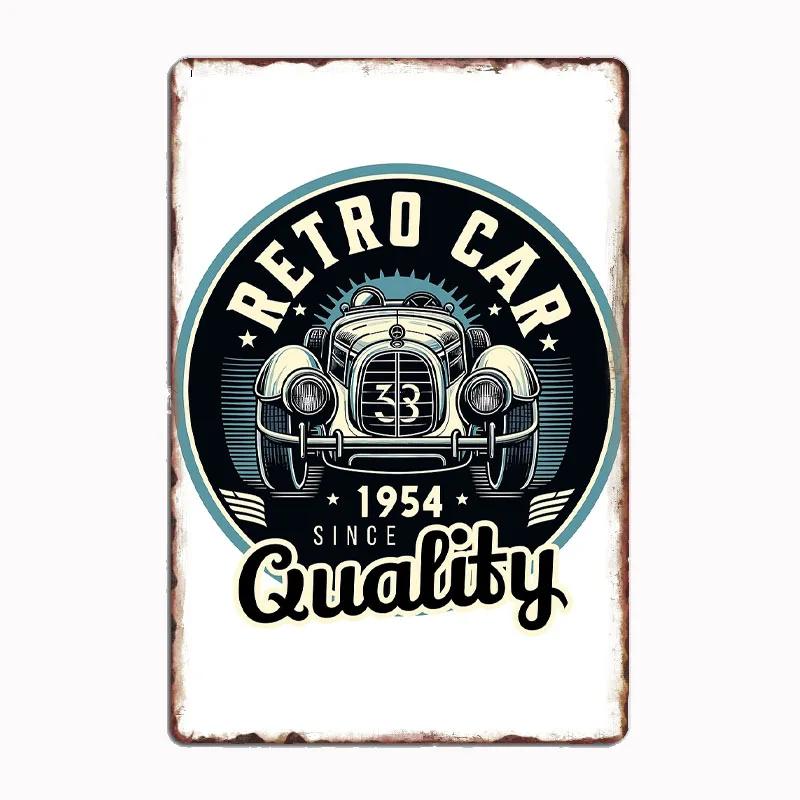 Retro Car Print Vintage Style Art Design Metal Print Sign Poster Garage Living Room Cinema Living Custom Tin Vintage Home Decor