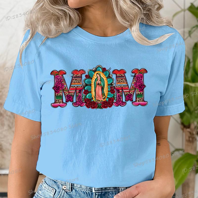 Mexican Mom Shirt Mothers Day Gift Short Sleeve Tshirt Mom Flower Leopard Print Tshirts Gift for Mama Vintage Retro Clothes