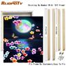 Frame Painting By Numbers For Starter Kits Moon Night Flowers Marker By Numbers Acrylic Paint Kit For Diy Gift 40x50