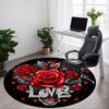 1pc Roses Love Chair Carpet for Office - Durable, Ideal for Chair Mats, Stylish & Functional Decorative Rug Yy260203092