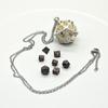 1 Set DND Hollow Metal Dice Torque TRPG Polyhedral Dice Necklace  Birthday Gift