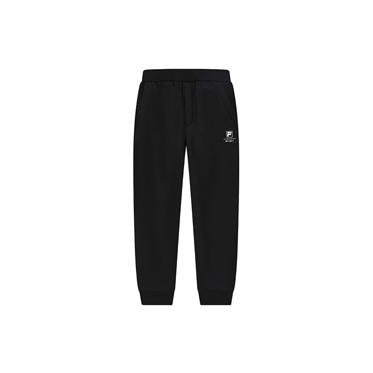 Fila FW22 Solid Color Cuffed Knit Casual Pants Men Bottoms Black F11M248604FBK