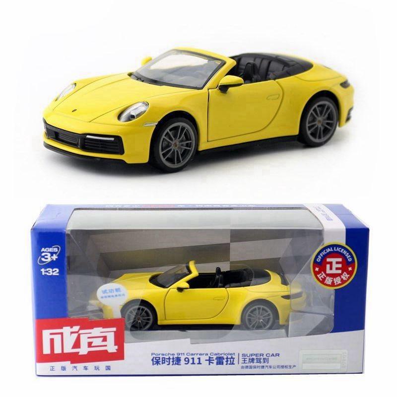 911 Cabriolet Porsche Alloy Car Model With Sound Light For Kids Collectors And