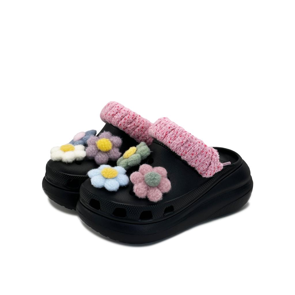 Crocs Crush Clog EVA Brown Sugar Crit Fashion Casual Comfortable and Versatile Trend Hole Shoes Unisex Same Black