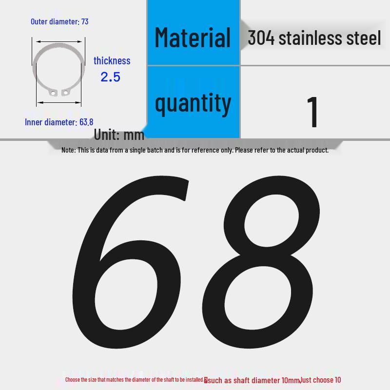 304 Stainless Steel Snap Ring for 3-200 Bearing