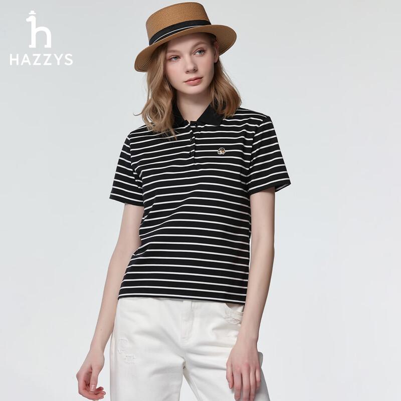 HAZZYS Women's PHIZ Series Striped Polo Shirt