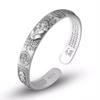 Pixiu Silver Wealth & Luck Bracelet: Unisex Copper Coin Design with Mantra Engravings