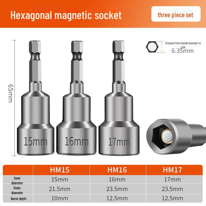 8mm Magnetic Hex Socket Head Drill and Wrench Tool Set
