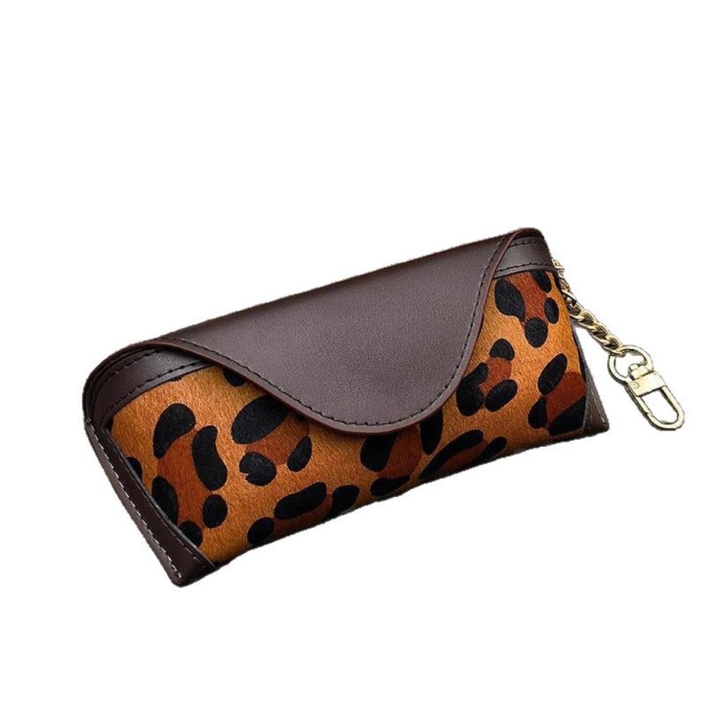 

Glasses Clip Glasses Storage Bag Plush Sunglasses Eyeglass Bag Simple Pu Leather Glasses Bag Male леопард друку кольору