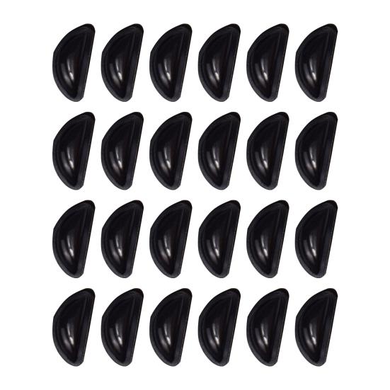 12 Pairs Glasses Nose Pads Non-slip Half Moon Hollow Solid Color Stylish Daily Using Long Lasting Silicone Eyeglass Nose Pad for Office