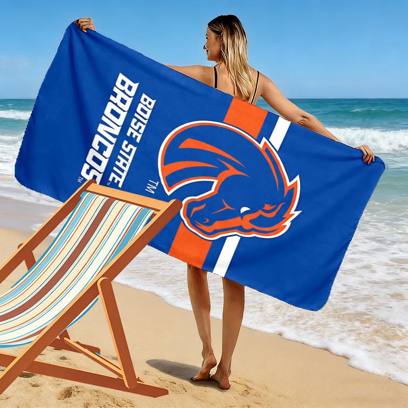Boise State Broncos Print Beach Towel, Large Soft Quick Dry Towel for Beach Camping Swimming