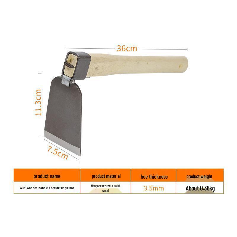 Wooden Handle Garden Hoe for Weeding, Digging, and Planting Vegetables & Flowers