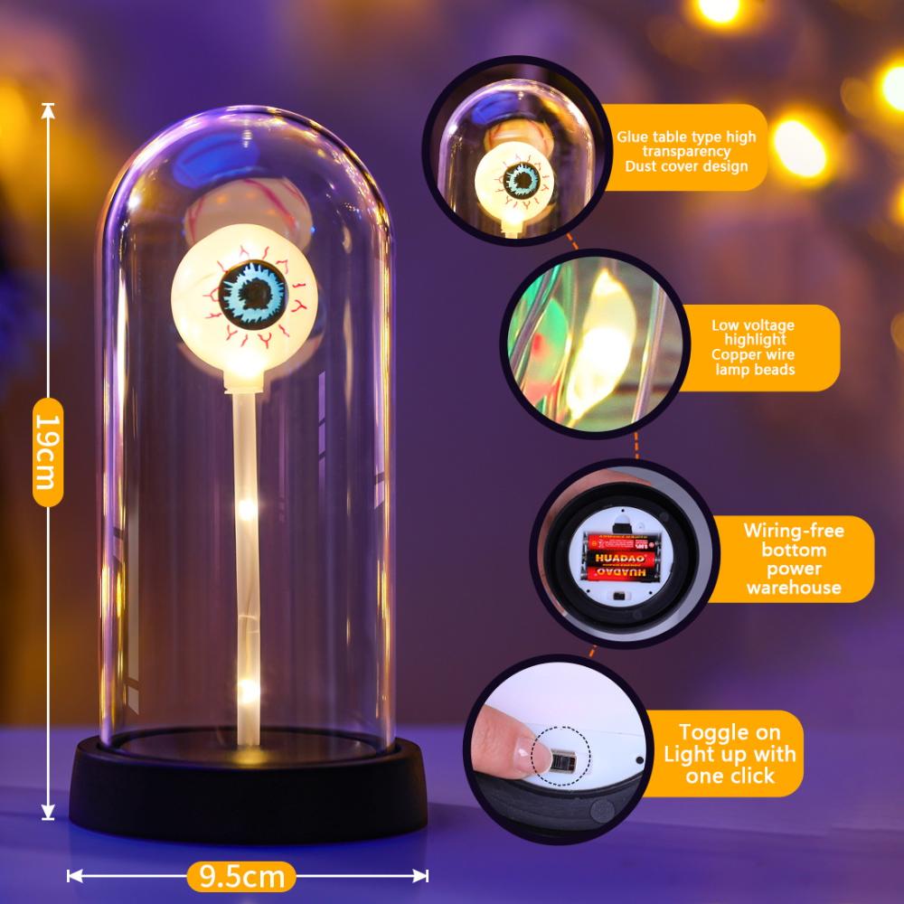 Glowing One-Eyed Night Light Halloween Dress Up Supplies Atmosphere LED Lantern Ghost Festival Theme Party Scene Layout Ornament